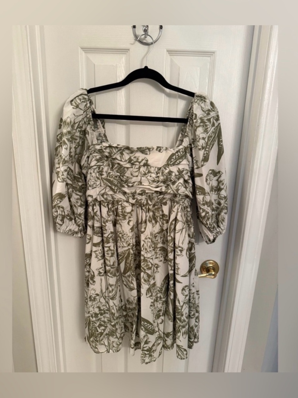 Abercrombie & Fitch Emerson Poplin Puff Sleeve Mini Dress SmallPetite - Picture 2 of 5